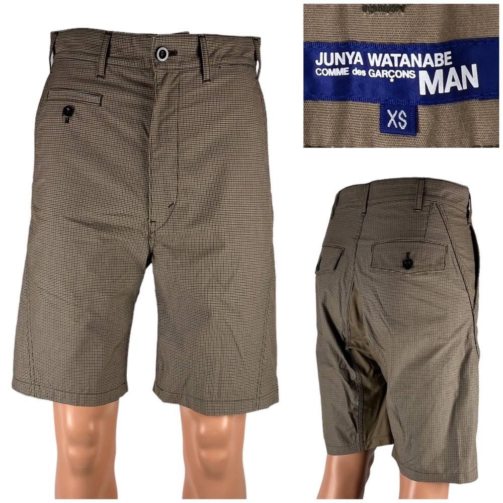 JUNYA WATANABE COMME des GARCONS Mens XS Shorts From Japan Brown Checks 29x9 EUC